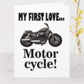 オートバイバイク誕生日オートバイ カード (黄色い花)