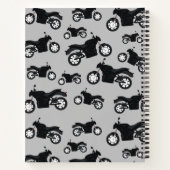 オートバイパターン名前をカスタムする手帳 ノートブック (裏面)