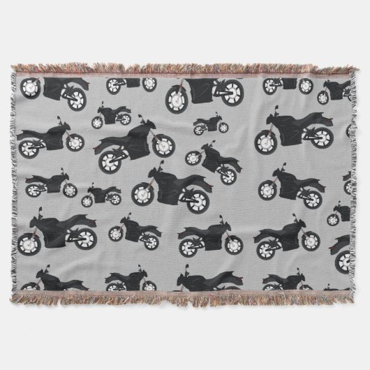 オートバイパターン スローブランケット (正面)