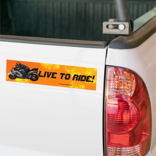 オートバイパワーバイクもしくは自転車に乗る人輸送品 バンパーステッカー (トラック上)