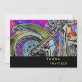 オートバイパーソナライズされたの40歳の誕生日パーティー 招待状 (正面)