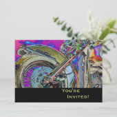 オートバイパーソナライズされたの40歳の誕生日パーティー 招待状 (スタンド正面)