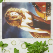 オートバイピンアップガール キッチンタオル (折り畳み)