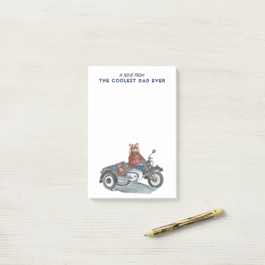 オートバイファーザデークールパパエバー ポストイット (デスク上)