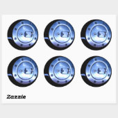 オートバイブラックシルバーフューエルキャップフォト ラウンドシール (シート)