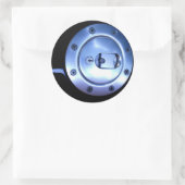 オートバイブラックシルバーフューエルキャップフォト ラウンドシール (バッグ)