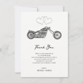 オートバイブラック&シルバーハートバイクもしくは自転車に乗る人サンキューユナイテッド 招待状 (正面)