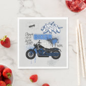 オートバイブルーとグレーの紙ナプキン スタンダードランチョンナプキン (インサイチュ)