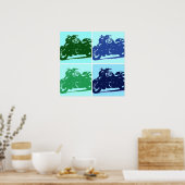 オートバイポップ・アートのアート ポスター (キッチン)