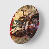 オートバイマニア ラウンド壁時計 (傾斜)