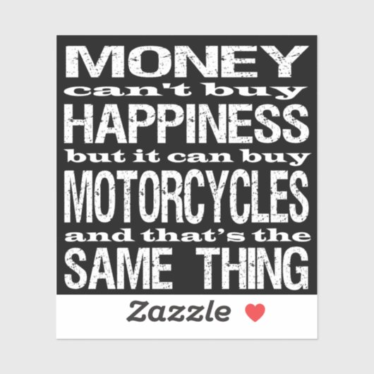 オートバイマネーハピネス引用文 シール (シート)