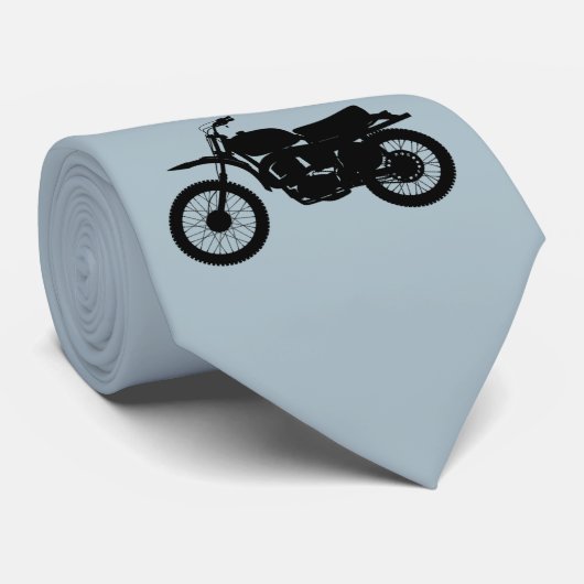 "オートバイマン"バイクもしくは自転車に乗る人ガイ画像オンシルバーグレー ネクタイ (ロール)