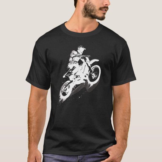 オートバイモトクロスダートバイクライダーレーシングモーター Tシャツ (正面)