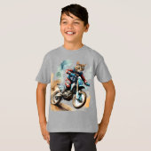 オートバイモトクロスバイクサイクリングサイクル Tシャツ (正面フル)