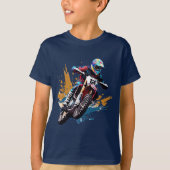 オートバイモトクロスバイクサイクリングサイクル Tシャツ (正面)