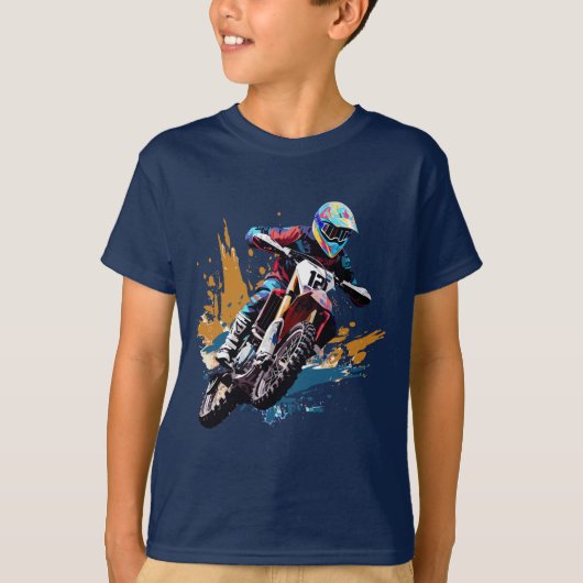 オートバイモトクロスバイクサイクリングサイクル Tシャツ (正面)