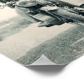 オートバイモンキー、Ape onオートバイ、ヴィンテージ ポスター (角)