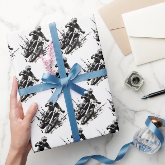 オートバイモータークロスダートバイクラップ紙 ラッピングペーパー (ギフト)