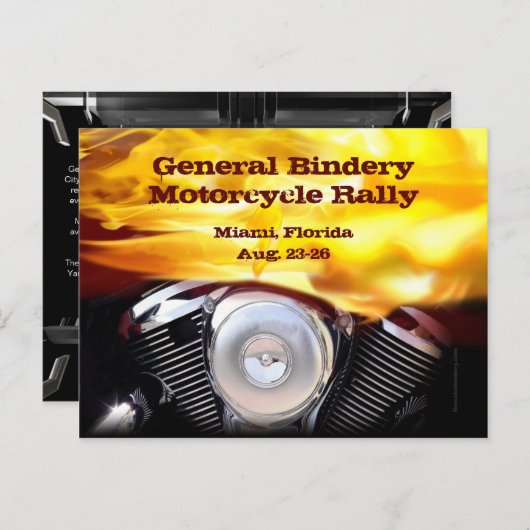 オートバイモーター郵便はがき インビテーションポストカード (正面/裏面)