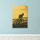 オートバイユニークライダーへの贈り物 キャンバスプリント (インサイチュ (ウッドフロア))