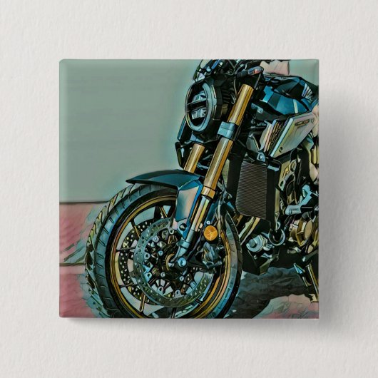 オートバイユニークライダーへの贈り物 缶バッジ (正面)