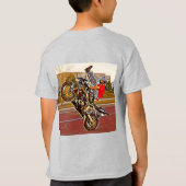 オートバイヨガベーシックリンガーTシャツ Tシャツ (裏面)