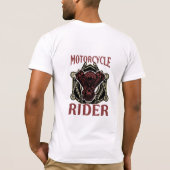 オートバイライダーバイクエンジン文字 Tシャツ (裏面)