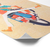 オートバイライダーレトロヴィンテージポスター ポスター (角)