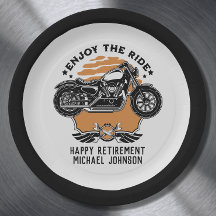 オートバイリタイアメントパーティの招待状紙プレート