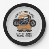 オートバイリタイアメントパーティの招待状紙プレート ペーパープレート (正面)