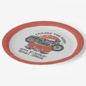 オートバイリタイアメントパーティの招待状紙プレート ペーパープレート (アングル)