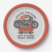 オートバイリタイアメントパーティの招待状紙プレート