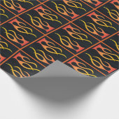 オートバイレザフェイクーオレンジバイクもしくは自転車に乗る人炎 ラッピングペーパー (角)