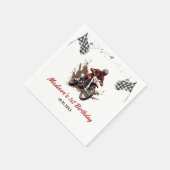 オートバイレッドダートバイクバースデーパーティナプキンス スタンダードカクテルナプキン (角)