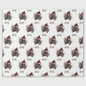 オートバイレッドダートバイク誕生日ラッピング紙 ラッピングペーパー (フラット)