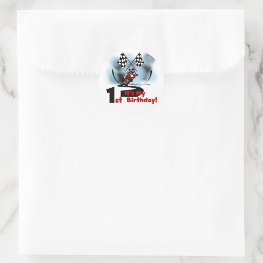オートバイレーシング誕生日Tシャツとギフト ラウンドシール (バッグ)