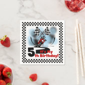 オートバイレーシング5th誕生日紙ナプキンス スタンダードカクテルナプキン (インサイチュ)