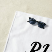 オートバイレースのブルー&イエローレザー ビーチタオル (インサイチュ)