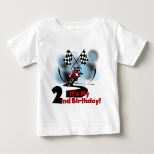 オートバイレース2回目の誕生日Tシャツとプレゼント ベビーTシャツ