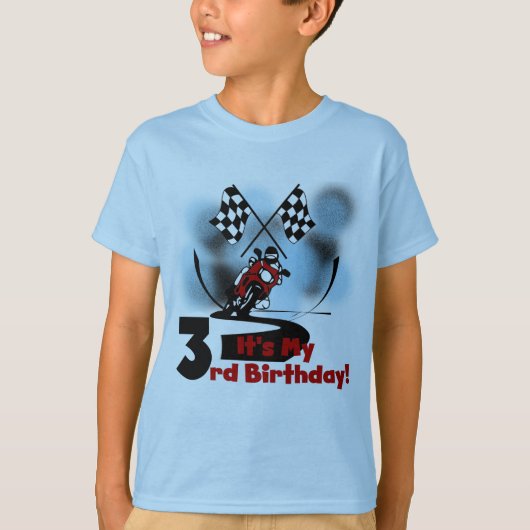 オートバイレース3rd誕生日Tシャツ Tシャツ (正面)