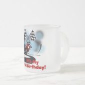 オートバイレース4th誕生日Tシャツ フロストグラスマグカップ (正面右)