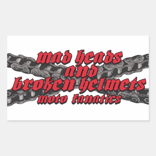 オートバイレース 長方形シール (正面)