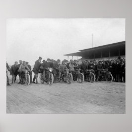 オートバイレース、1915年。ヴィンテージ写真 ポスター