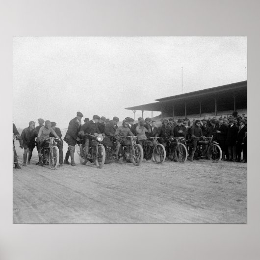 オートバイレース、1915年。ヴィンテージ写真 ポスター (正面)