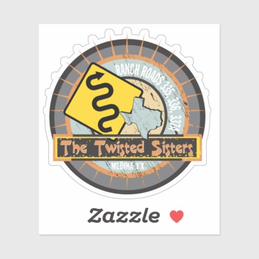 オートバイロードザツイストシスターズテキサス州バイクもしくは自転車に乗る人 シール (シート)