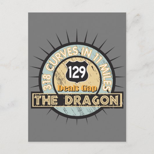 オートバイロードザドラゴンがギャップを扱う ポストカード (正面)