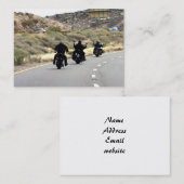 オートバイロードトリップ – バイクもしくは自転車に乗る人トリオ 名刺 (正面/裏面)