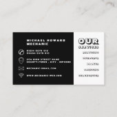 オートバイワークショップ、整備士&修理 名刺 (裏面)