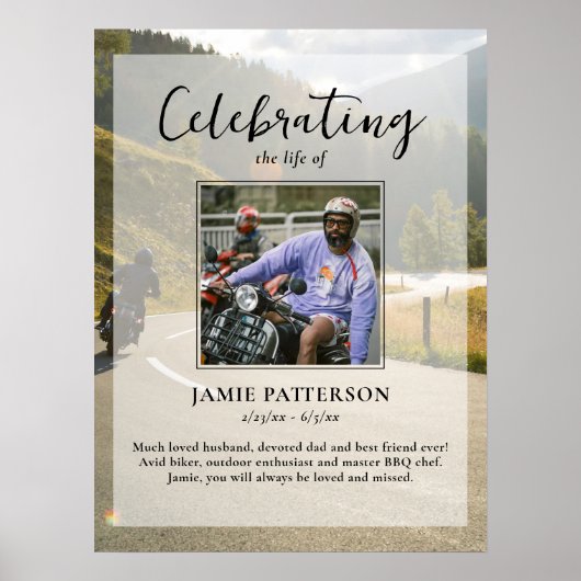 オートバイ乗りの、バイカーのライフセレブレーションの写真 ポスター (正面)