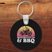 オートバイ及びバイルベキューのオートバイ及びBbq キーホルダー (正面)